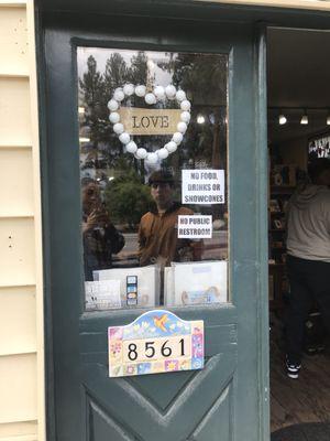 cute heart sign on front door