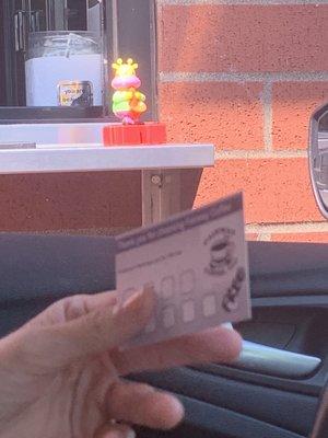 Stamp cards and drive thru, major pros!