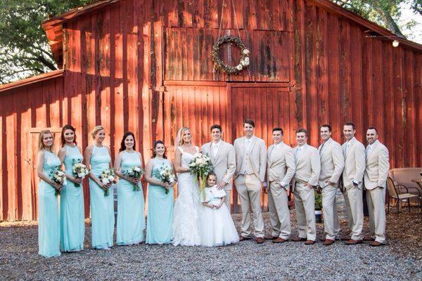 The 100 year old barn is the perfect backdrop for wedding photos and is just beautiful!