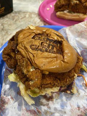 Cluck it like it hot chicken sandwich