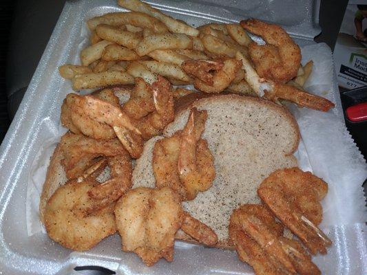 delicious fried shrimp dinner!