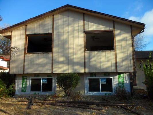 Installed the windows on the first floor