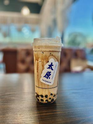 Brown Sugar Milk Tea w/ Boba ($5.50)