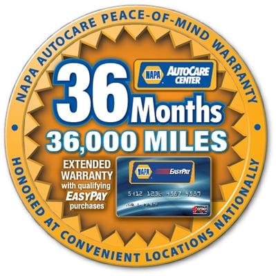 Ask about how you can get a 3 year 36,000 mile nationwide warranty.