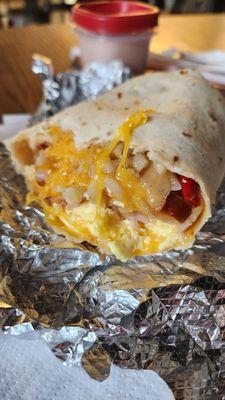 Breakfast burrito with ham