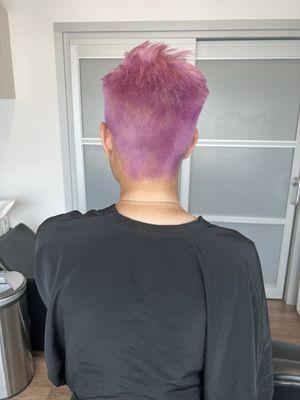 Back profile of pink