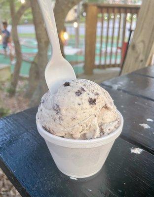 1 scoop of cookies and cream $4: best C&C ice cream on the Island