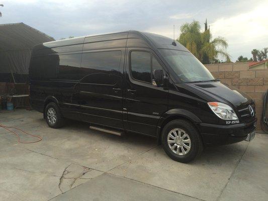 10 - black Luxury Mercedes Benz sprinter limousine interior Limo Service Villa Park near Orange Park Acres