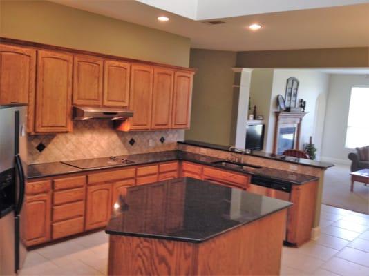 New back splash with medallions.