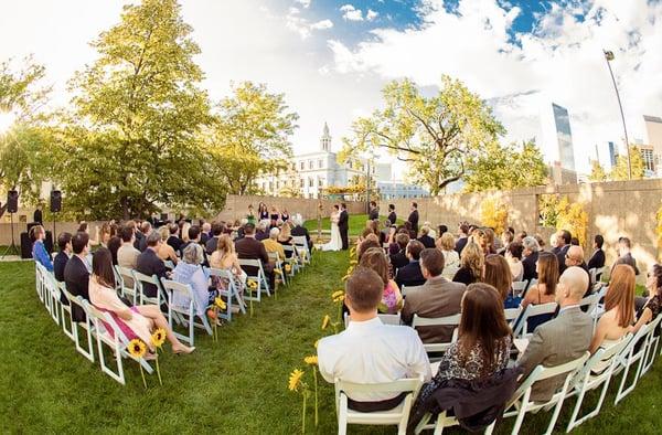 Denver Art Museum Sculpture Garden wedding.