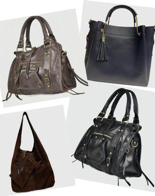 Italian leather handbags in various styles