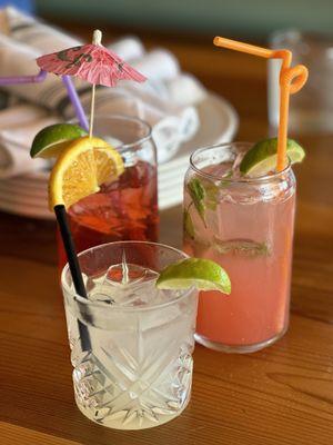 The mock tail drink is so so!  (Front lemonade looking thing). No taste, supposedly have cilantro and jalapeño?)