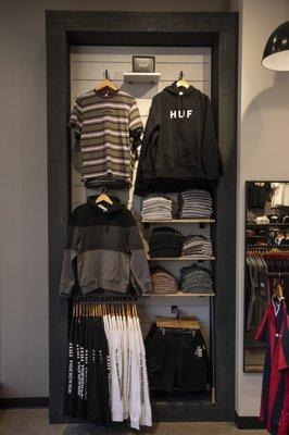 HUF apparel section