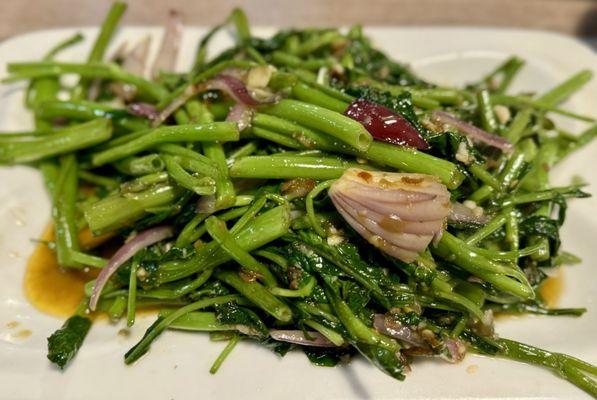 Water spinach (kangkong) belachan