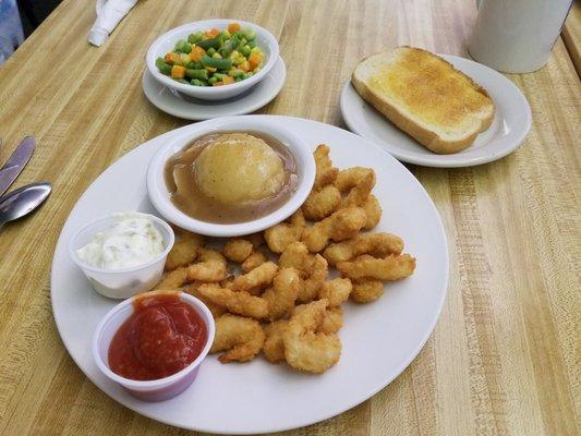 The shrimp dinner special. The shrimp looks like something you get out of the frozen food aisles. Same thing goes for the veggies.