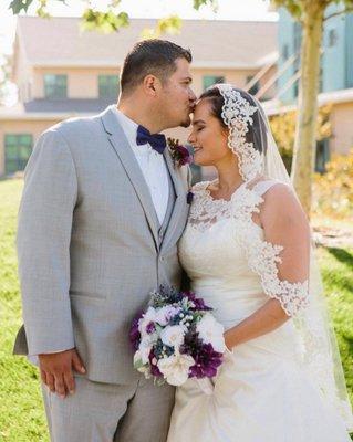 Bride and groom moments after their I-Do's