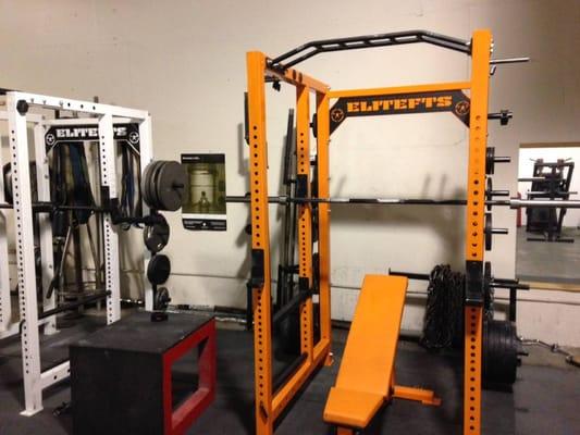 EliteFTS Collegiate Squat Rack w/ adjustable EliteFTS Bench