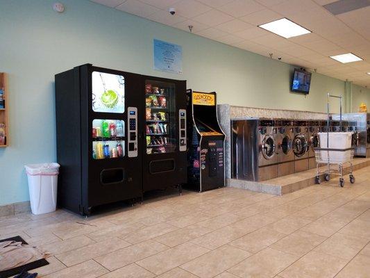 What's a laundromat without snack machines and Pac-man/Galaga arcade.