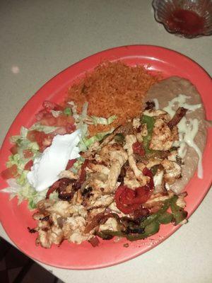 Chicken Fajita Lunch Special #14 for $9.29.  This Is The Before Photo.  I Couldn't Finish This - So Much Food!