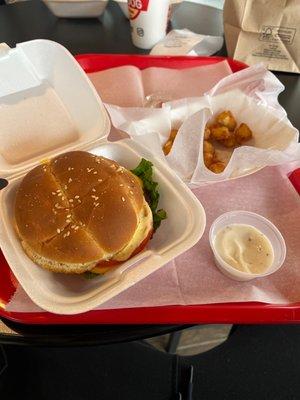 Cheese curds and avenue burger