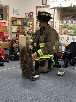 Community Helpers! Visit from our special Firefighter!