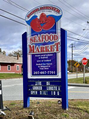 Sign outside the restaurant