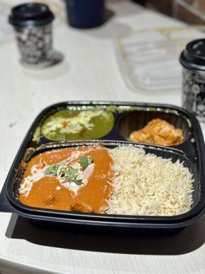 Butter Chicken Platter with Palak Paneer