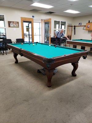 Pool tables and lots of house cues.