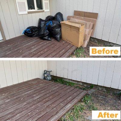 Removing cardboard and garbage from a move in Bend, Oregon!