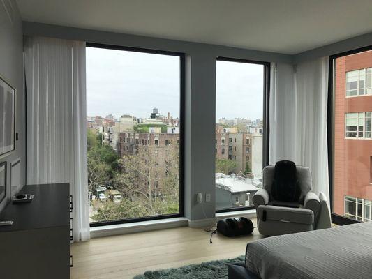 Alluring Window Furnished & installed custom motorized shades at this stunning NYC apartment