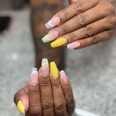 #yellow #nails #color #design #huttonails #hutto #tx