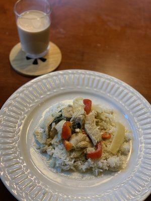 Green curry with chicken