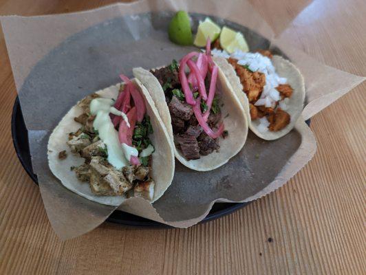 Pollo, Asada, & Pastor Tacos