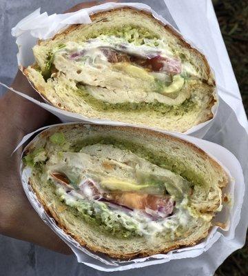 Hot Chicken Breast with Pesto & AVO Sandwich!