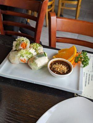 Basil rolls, sub shrimp for tofu