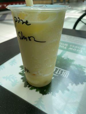 Pineapple Slushy with passion fruit pearls