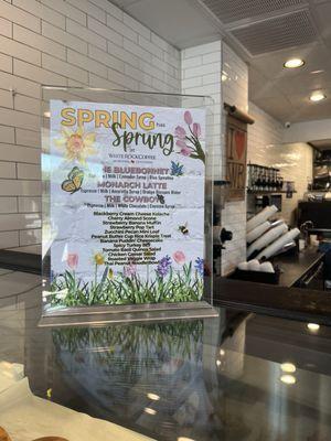 Spring drink menu