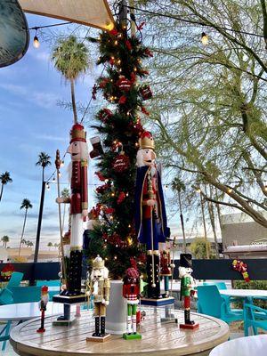 Holiday display on the patio.