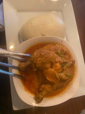 Chicken Fufu and Peanut Stew