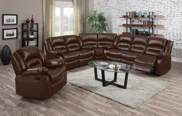 Brown reclining sofa