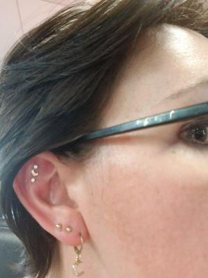 Triple flat piercing by Jered