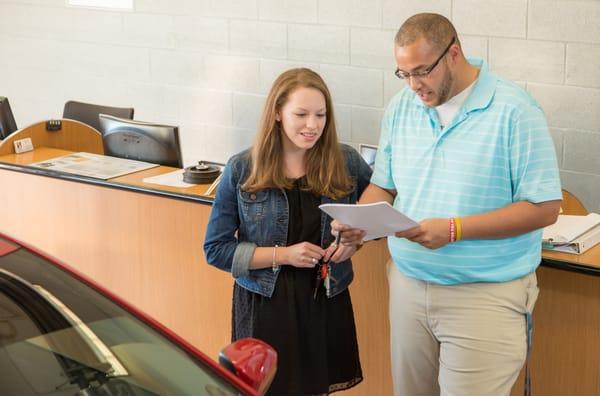 Arriving for service, you drive into our air-conditioned indoor Service Drive where an experienced Service Advisor greets you.