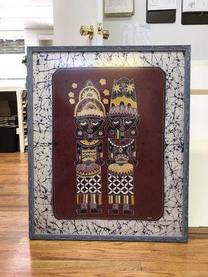 Batik art framed at Grand Picture Framing NYC.