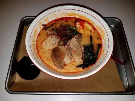 Spicy miso, a bit salty for me.