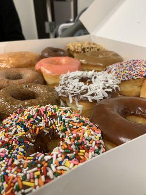 Dozen of assorted donuts