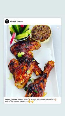 BBQ Wings Special 3 for $12 or 5 for $15