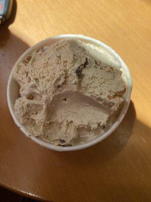 Coffee ice cream with heath bar mix-in