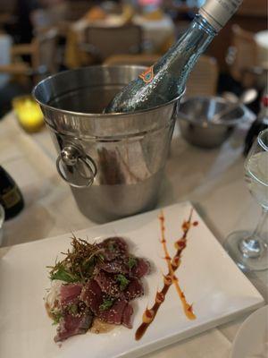 Spicy tuna tartare. Yummy one of the best from Chef Liam of Mr Wok & Sushi Restaurant in Tenafly! Got to try it