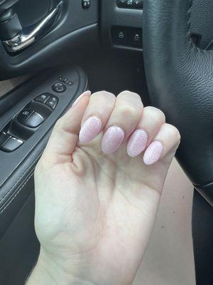 Beautiful almond nails by Hannah