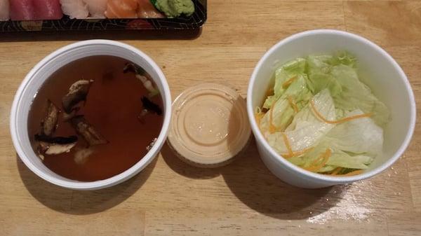 Tiny soup and salad